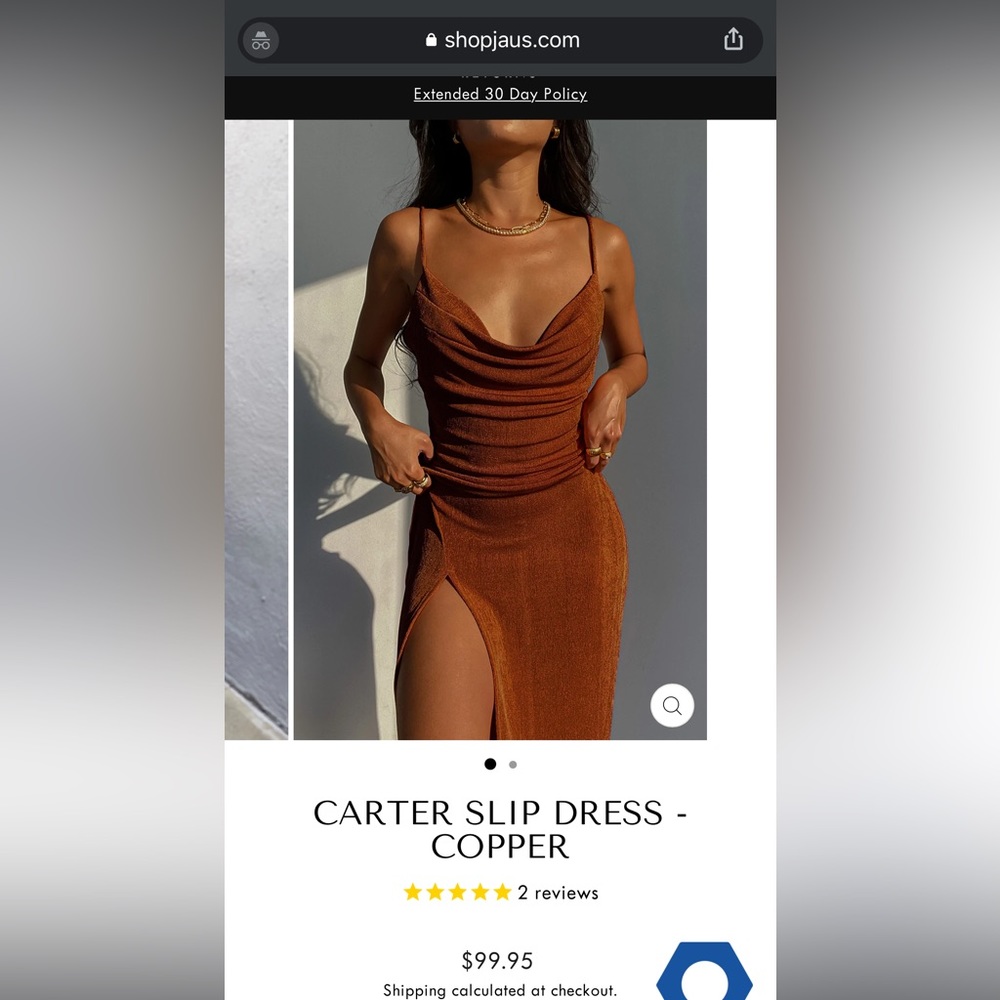 BRAND NEW JUAS Slip Dress - CoppeR XS/02